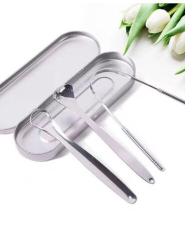 3 in 1 Stainless Steel Tongue Scraper 