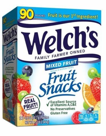 Welch's Gluten Free Mixed Fruit Snacks - 90 Pouches - 10ml