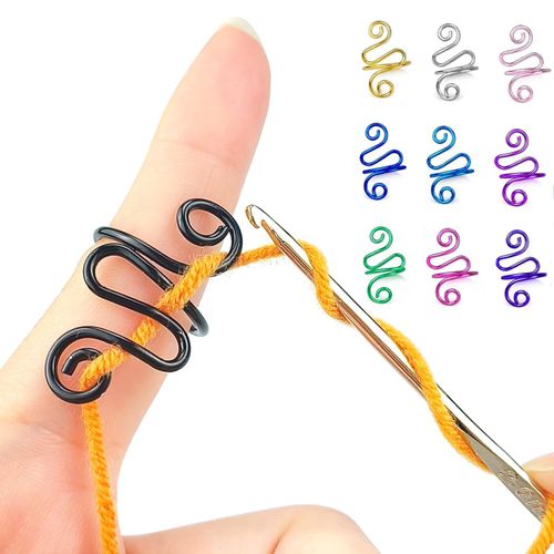10 Pcs Crochet Ring, Yarn Guide Crochet Accessories, Adjustable Crochet Tension Ring
