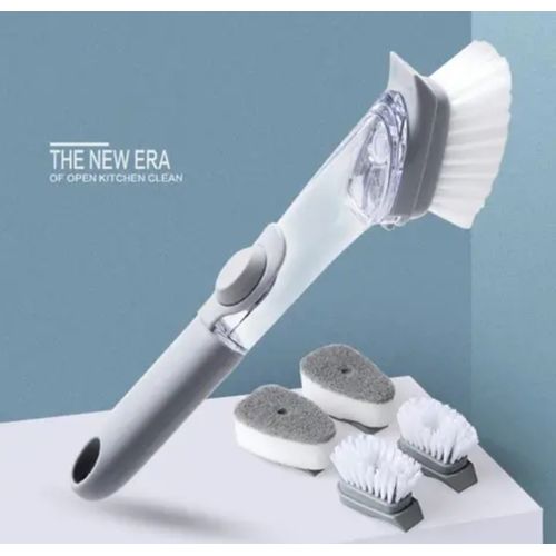 AD GALAXY 2 in 1 Long Handle Dish Washing Brush with Liquid Soap Dispenser