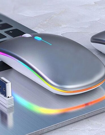 GUEETON Ultra-thin Wireless Mouse 2.4G Bluetooth Dual Mode Rechargeable