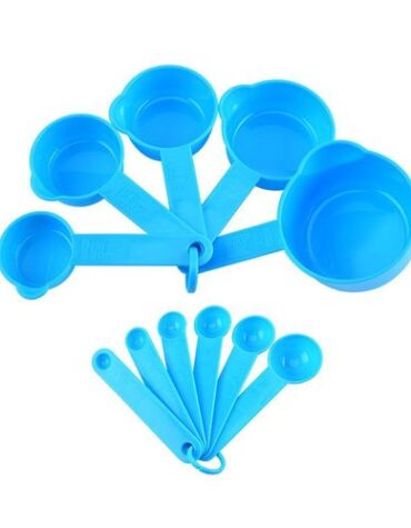 10pcs/set Cups Spoons Set Measuring Tools Diy Baking Supplies Portable Stackable Combination Pure Color Pp Plastic