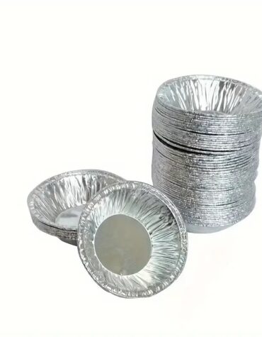 100-Pack Metal Pie Tin Molds, Disposable Aluminum Foil Custard Tart Cups