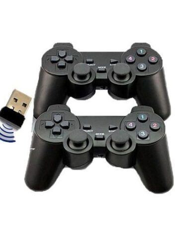 Twin Wireless Vibration Gamepad/Controllers - Black